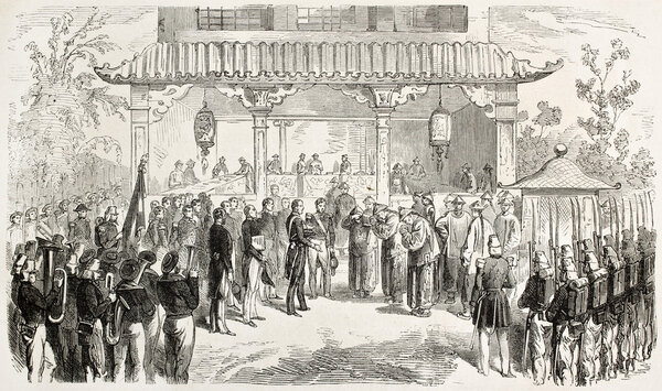 Diplomatic meeting between French and Chinese delegations (second opium war)