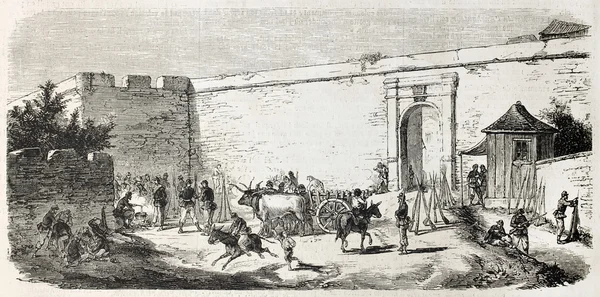Garibaldian Cosenza divisão bivouac em Porta Messina — Fotografia de Stock