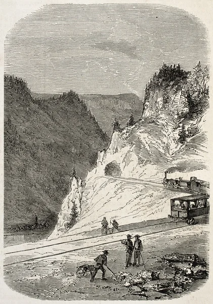 프랑스어-스위스 철도 — 스톡 사진