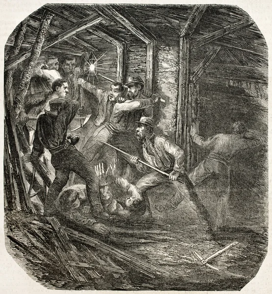 Miners brawl — Stock Photo, Image