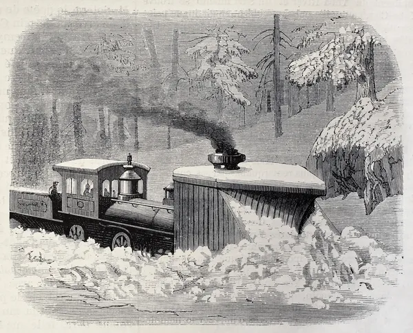 Arado de neve locomotiva — Fotografia de Stock