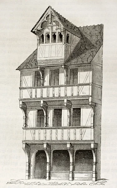 Caen houten huis — Stockfoto
