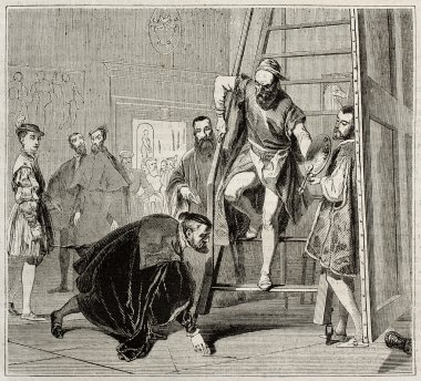 Titian fırça alıp çekme v.
