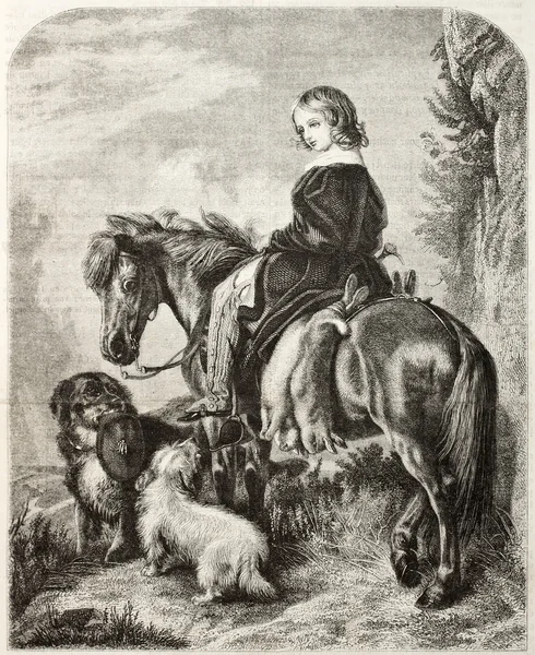 Girl horseback — Stock Photo, Image