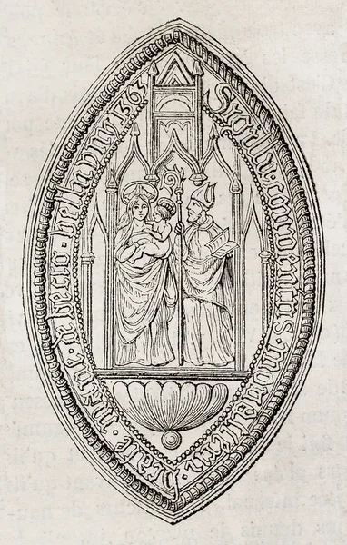 Ancienne reproduction du sceau de l'abbaye de Bec-Hellouuin . — Photo