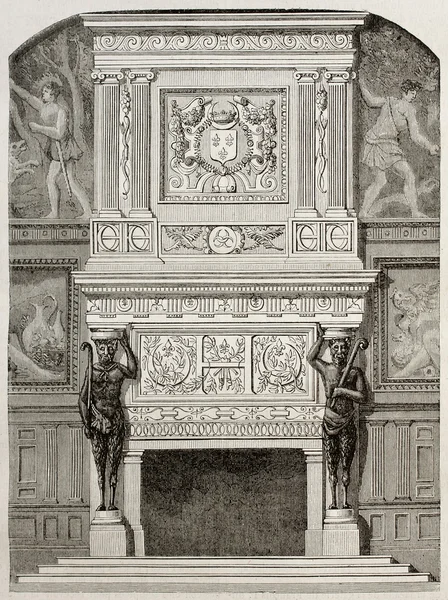 Fontainbleau fireplace — Stock Photo, Image