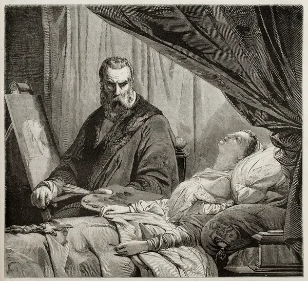 Tintoretto en zijn dochter — Stockfoto