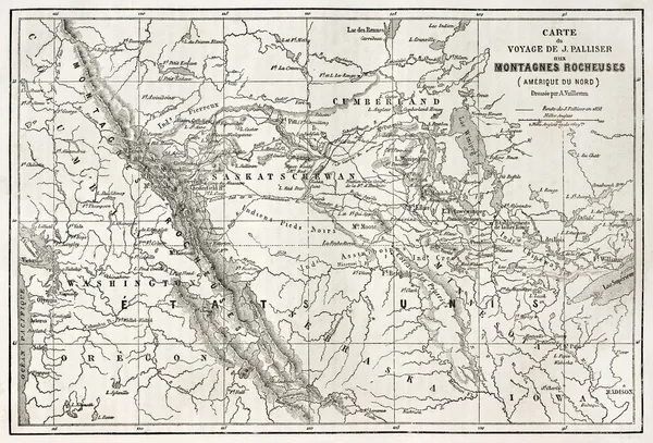 Rocky mountains map — Stock Photo, Image