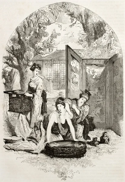 Toilette giapponese signora — Foto Stock