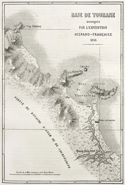 Tourane bay map — Stock Photo, Image