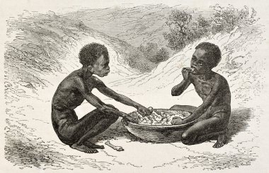 African children eating clipart