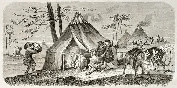 Tungusic encampment — Stock Photo, Image