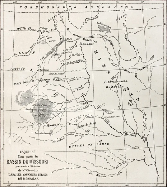 Missouri basin map — Stock Photo, Image