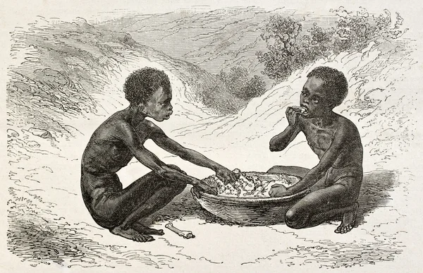 Crianças africanas comendo — Fotografia de Stock