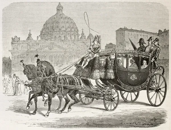 罗马教皇马车 — 图库照片