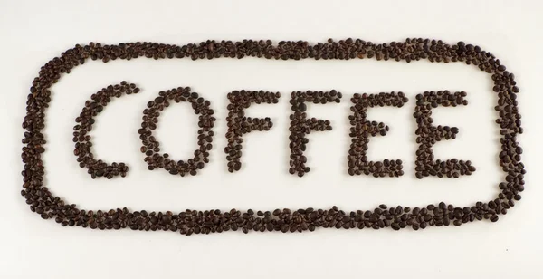 Kahve kelime çerçeveli — Stok fotoğraf