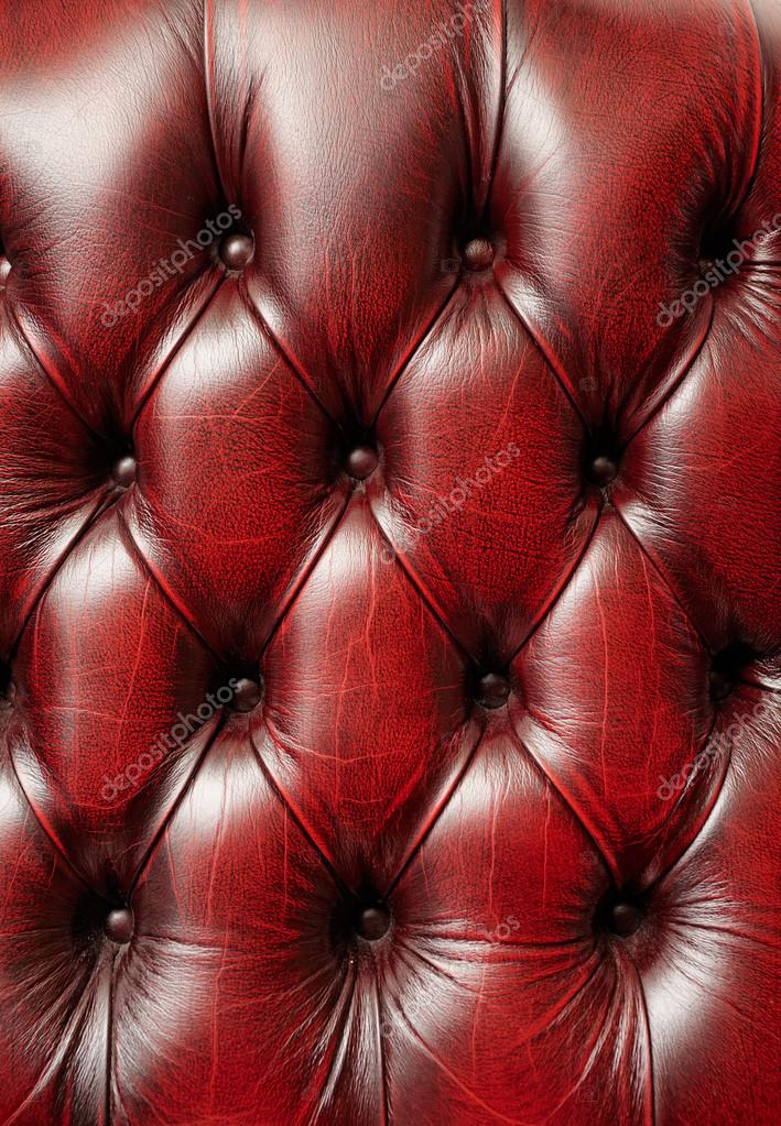 Deep Red Chair Upholstery Stock Photo, Leather Chair Upholstery