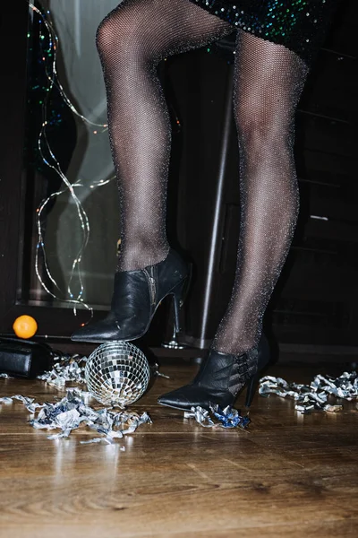 Nightlife New Year Eve Party Party Female Feet New Years — Foto Stock