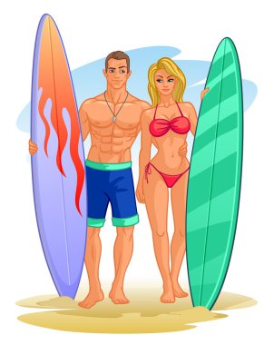 sörfçü bir surf Komiteler ile birkaç gösteren resim