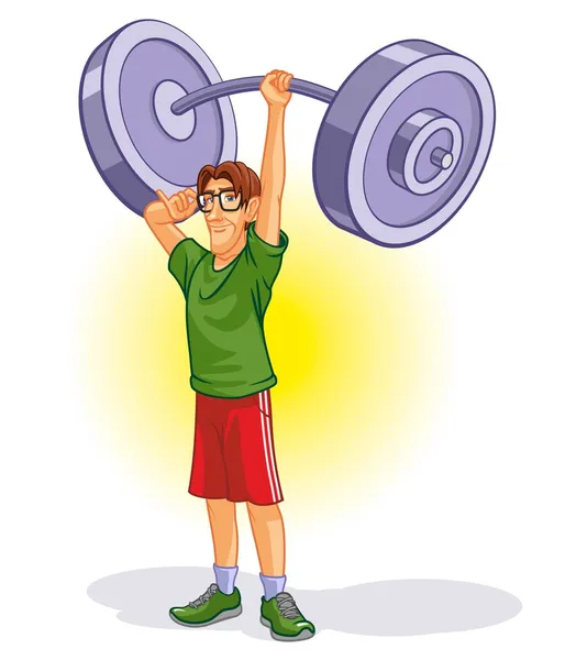 Cartoon Weightlifter — Stock Vector