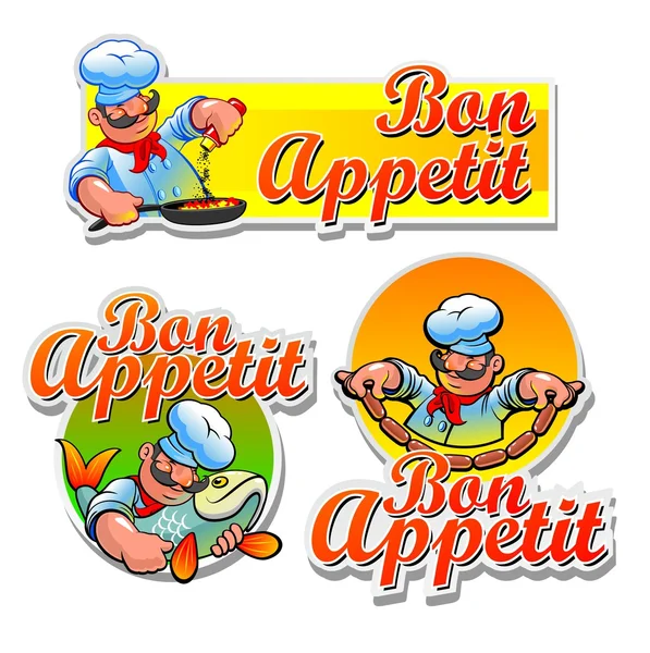 Bon appetit tag - Stok Vektor