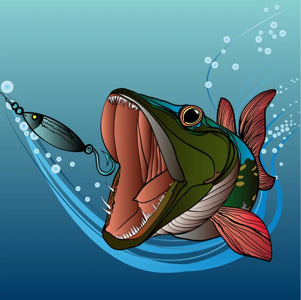 Pêche au brochet — Image vectorielle