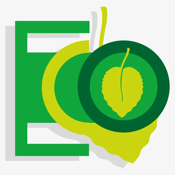 Eco ikon med blad — Stock vektor