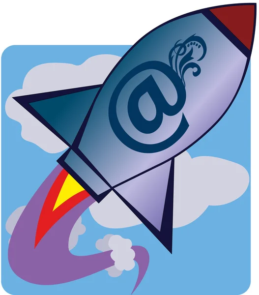 Rocket speed of e-mail — Stock Vector