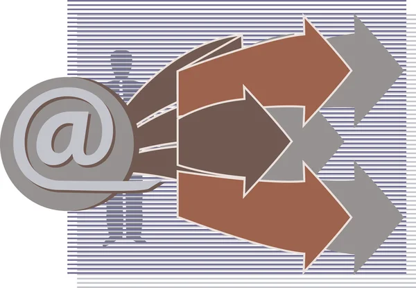 Símbolo de e-mail com setas — Vetor de Stock