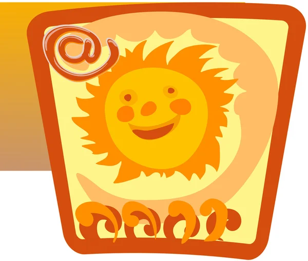 Señal de correo electrónico y sol sonriente — Archivo Imágenes Vectoriales