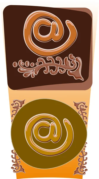 Chocolate símbolo de correo electrónico en — Archivo Imágenes Vectoriales