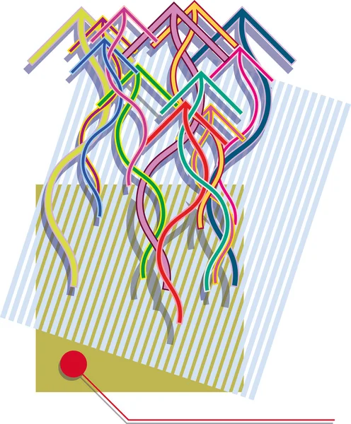 Chaotische pijlen weave — Stockvector