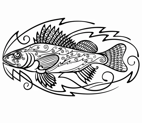 Ruff de pescado — Vector de stock