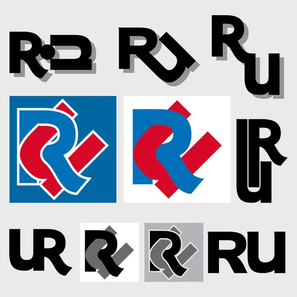 Монограмма RU — стоковый вектор