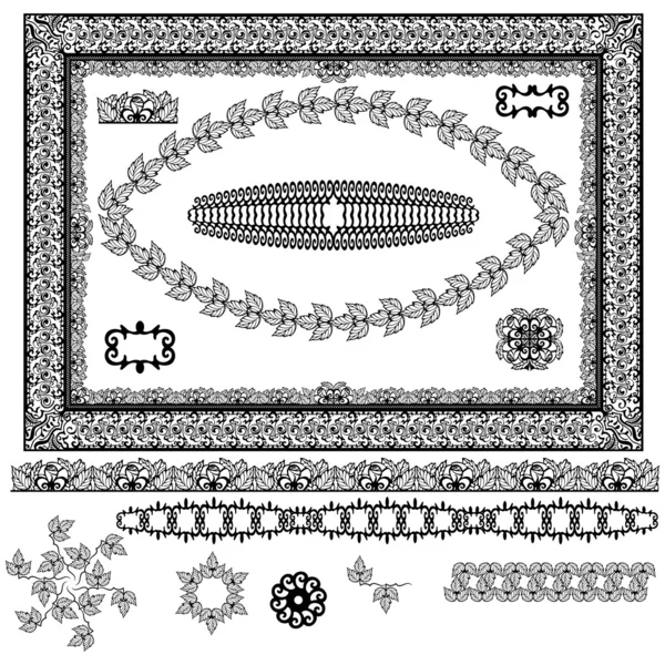 Deco borders. Black and white pattern. — Stock Vector © beautyamethyst