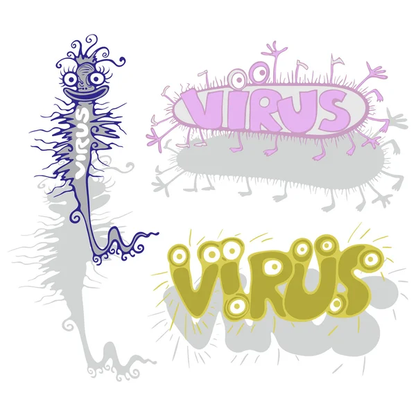 Virus. karikatuur. — Stockvector
