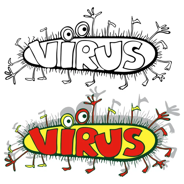 Virüs. karikatür. — Stok Vektör