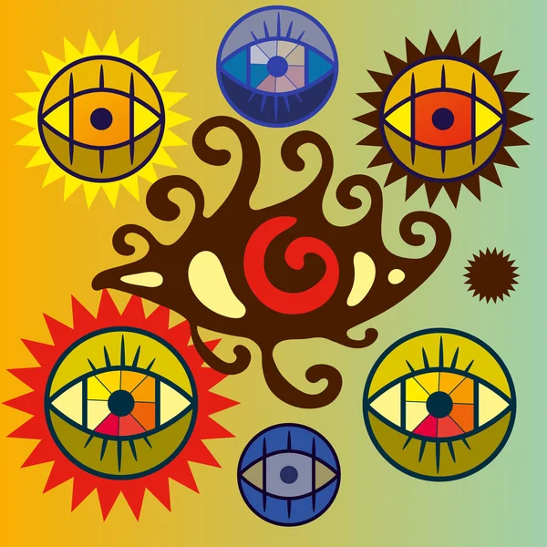 Conjunto de ojo simbólico . — Archivo Imágenes Vectoriales