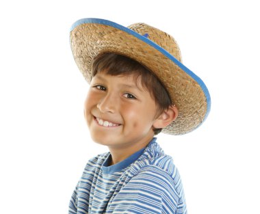kovboy şapkalı genç mutlu çocuk