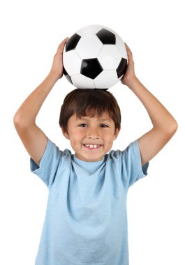 çocuğun futbol topu kafa ile