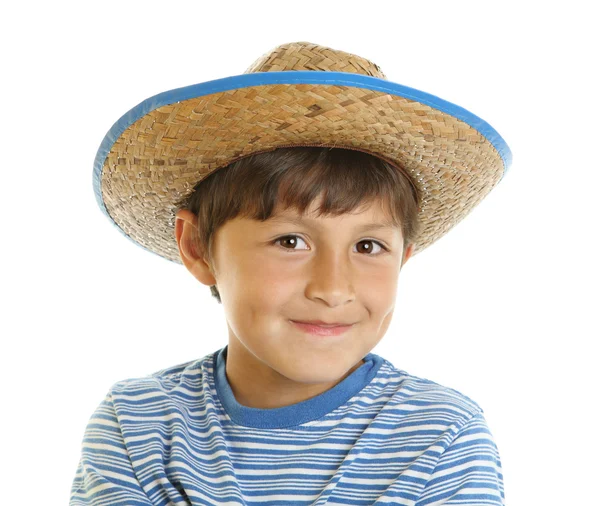 Young boy in toy cowboy hat — Stock Photo, Image