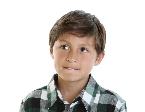 英俊的年轻男孩穿格子衬衫 — 图库照片