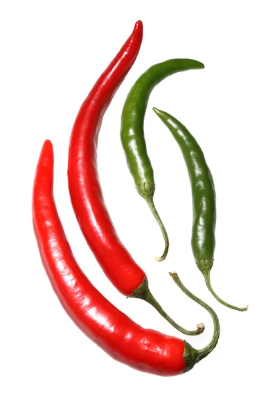 Red and green Peppers — Stock Photo, Image
