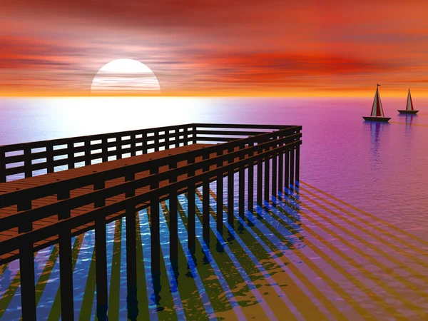 Molo al tramonto — Foto Stock
