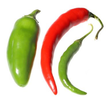 Kırmızı ve yeşil biber sıcak