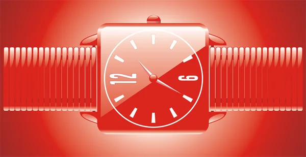 Relógio vermelho de luxo - vetor — Vetor de Stock