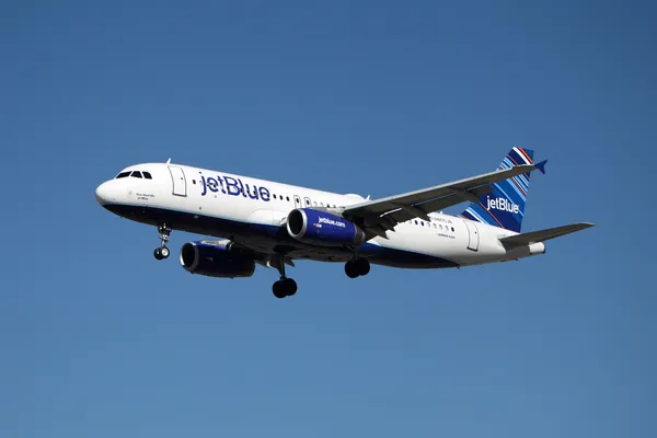 JetBlue Airbusa a320 — Zdjęcie stockowe