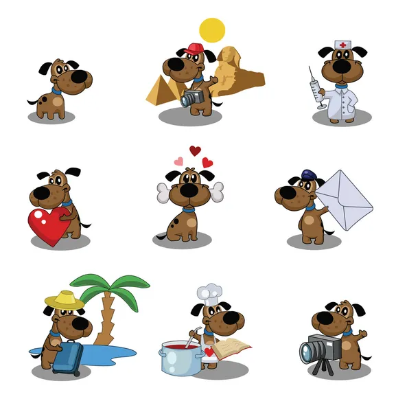 Iconos de perros — Archivo Imágenes Vectoriales