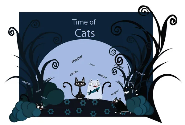 时间的猫 — 图库矢量图片