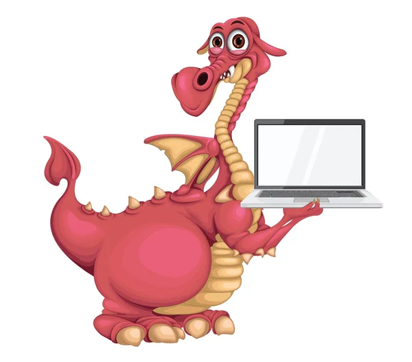 Dragon with notebook — Stock Vector